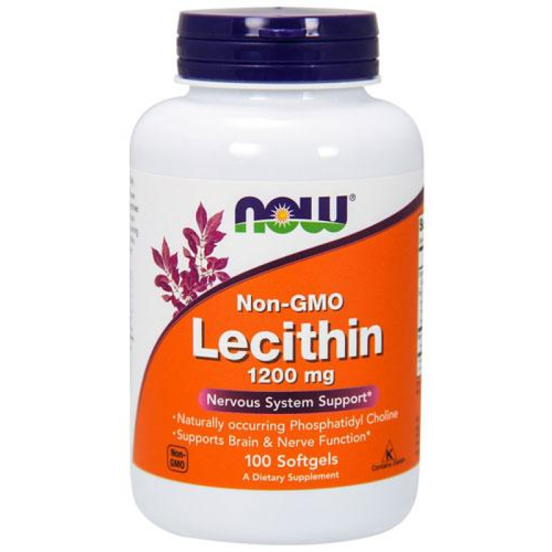 Лецитин, Lecithin, Now Foods, 1200 мг, 100 гелевих капсул