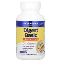 Ферменти та пробіотики, Digest Basic + Probiotics, Enzymedica, 90 капсул
