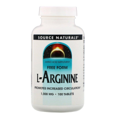 Source Naturals, L-аргінін, Вільна форма, 1000 мг, 100 таблеток