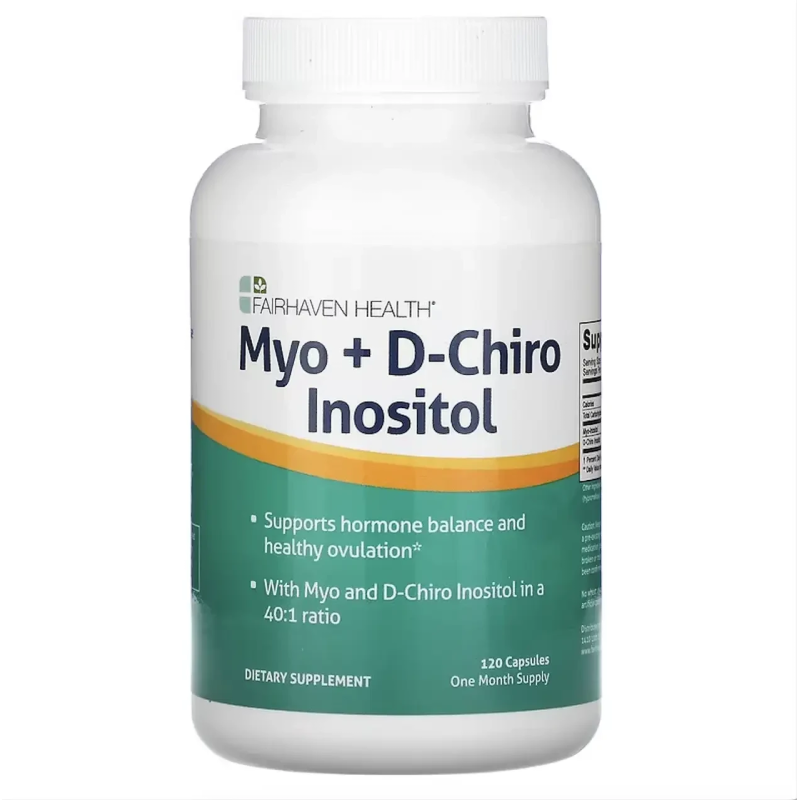 Fairhaven Health, міоінозитол і D-хіро-інозитол, 120 капсул Fairhaven Health, міоінозитол і D-хіро-інозитол, 120 капсул