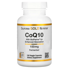 California Gold Nutrition, коензим Q10 з екстрактом BioPerine, 100 мг, 150 рослинних капсул