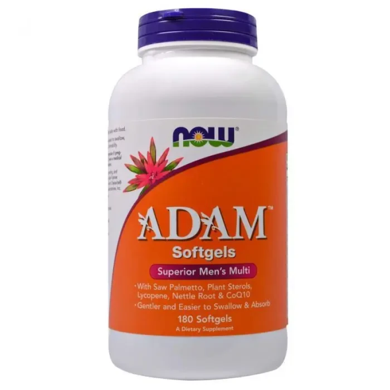 NOW Foods, ADAM, мультивітаміни для чоловіків, 180 м“яких таблеток