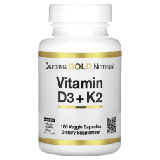 California Gold Nutrition, вітаміни D3 і К2, 180 рослинних капсул