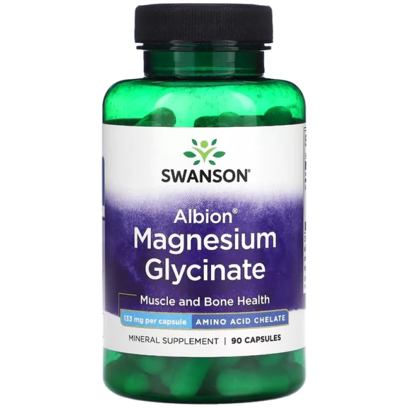 Swanson, Albion, гліцинат магнію, 133 мг, 90 капсул