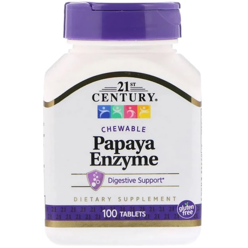 21st Century, фермент папаї, 100 жувальних таблеток