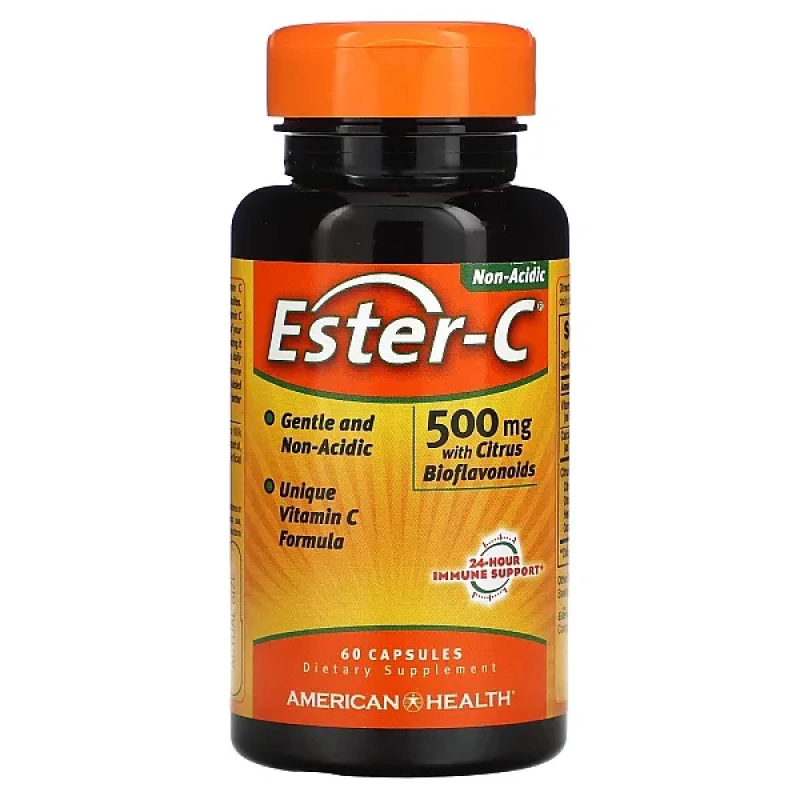 American Health, Ester-C® із цитрусовими біофлавоноїдами, 500 мг, 60 капсул