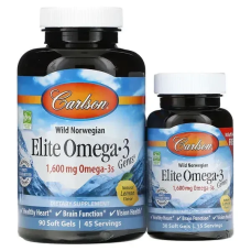 Carlson, Elite Omega-3, омега-3 кислоти з норвезької риби дикого улову, лимонний смак, 1600 мг, 120 капсул