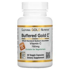 California Gold Nutrition, Buffered Gold C, аскорбат натрію (вітамін C) GOLD Standard, 60 рослинних капсул