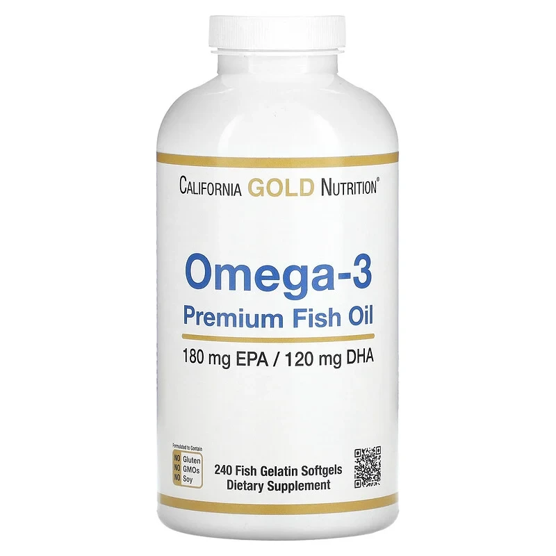 California Gold Nutrition, Омега-3 риб“ячий жир преміальної якості, 240 рибно-желатинових капсул