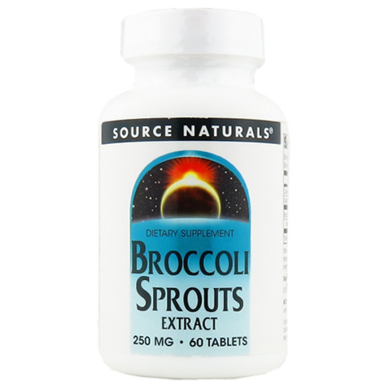 Source Naturals, екстракт паростків броколі, 250 мг, 60 таблеток (125 мг у таблетці)